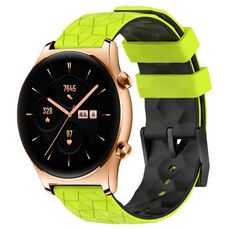 For Honor Watch GS 3 22mm Cinturino per orologio in silicone bicolore con motivo a calcio (verde lime + nero)