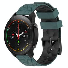 Per Xiaomi MI Watch S1 Pro 22mm Modello di calcio Cinturino in silicone bicolore (verde oliva + nero)