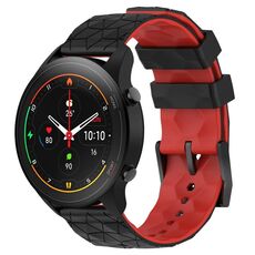 Per Xiaomi MI Watch S1 Pro 22mm Modello di calcio Cinturino in silicone bicolore (nero + rosso)
