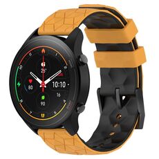Per Xiaomi MI Watch S1 Pro 22mm Cinturino in silicone bicolore con motivo a calcio (giallo + nero)