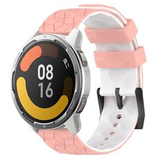 Per Xiaomi MI Watch Color 2 22mm Football Pattern Cinturino in silicone bicolore (rosa + bianco)