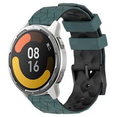 Per Xiaomi MI Watch Color 2 22mm Football Pattern Cinturino in silicone bicolore (verde oliva + nero)
