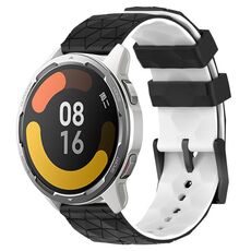 Per Xiaomi MI Watch Color 2 22mm Football Pattern Cinturino in silicone bicolore (nero + bianco)