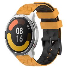 Per Xiaomi MI Watch Color 2 22mm Football Pattern Cinturino in silicone bicolore (giallo + nero)