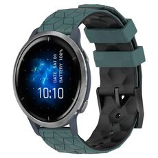 Per Garmin Venu 2 22mm Modello di calcio Cinturino in silicone bicolore (verde oliva + nero)