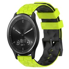 Per Garmin Vivomove Sport 20mm Modello di calcio Cinturino in silicone bicolore (verde lime + nero)