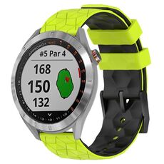 Per Garmin Approach S40 Cinturino per orologio in silicone bicolore da 20 mm con motivo a calcio (verde lime + nero)