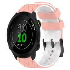 Per Garmin Forerunner 158 20mm Cinturino per orologio in silicone bicolore con motivo a calcio (rosa + bianco)