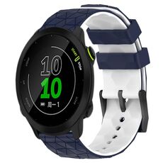 Per Garmin Forerunner 158 20mm Cinturino in silicone bicolore con motivo a calcio (blu notte + bianco)