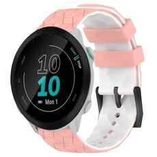 Per Garmin Forerunner 55 20mm Cinturino per orologio in silicone bicolore con motivo a calcio (rosa + bianco)