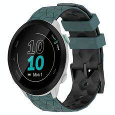 Per Garmin Forerunner 55 20mm Cinturino in silicone bicolore modello calcio (verde oliva + nero)