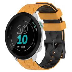 Per Garmin Forerunner 55 20mm Cinturino per orologio in silicone bicolore con motivo a calcio (giallo + nero)