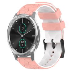 Per Garminmove Luxe 20mm Cinturino per orologio in silicone bicolore con motivo a calcio (rosa + bianco)