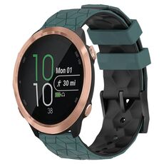 Per Garmin Forerunner 645 Music Cinturino per orologio in silicone bicolore da 20 mm con motivo a calcio (verde oliva + nero)