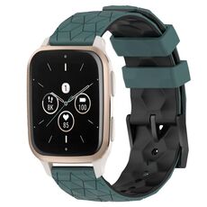 Per Garmin Forerunner Sq2 Music 20mm Modello di calcio Cinturino in silicone bicolore (verde oliva + nero)