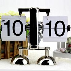 HY-F001 Orologio a forma di bilanciere con rotazione automatica Orologio flop decorativo per la casa, specifiche: doppio (bianco)