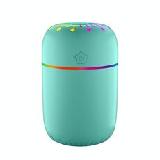 Umidificatore per tendone per auto da tavolo con umidificatore per luce ambientale USB a tazza colorata (Lucky Star Green)
