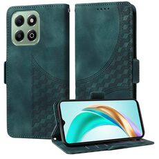 Custodia per telefono in pelle stellata con rombi in rilievo per Honor X6b (verde)