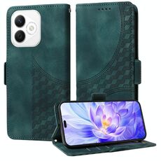 Custodia per telefono in pelle stellata con rombi in rilievo per Honor X60i (verde)