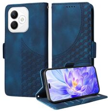 Custodia per telefono in pelle stellata con rombi in rilievo per Honor X60i (blu)