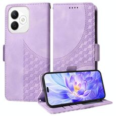 Custodia per telefono in pelle stellata con rombi in rilievo per Honor X60i (viola)
