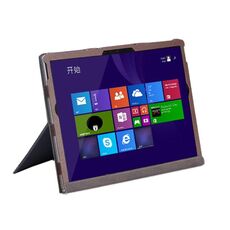Per Microsoft Surface Book 3 13,5 pollici PU Custodia protettiva in pelle per laptop con supporto per schermo (caffè)