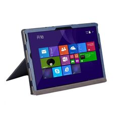 Per Microsoft Surface Book 3 13,5 pollici Custodia protettiva in pelle PU per laptop con supporto per schermo (blu scuro)
