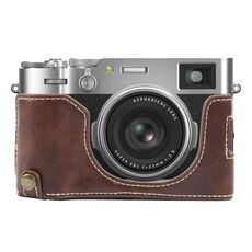 Per FUJIFILM X100VI Custodia per fotocamera in pelle PU lucida (caffè)