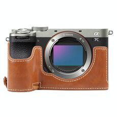 Per Sony ILCE-7CM2 / Alpha 7C II Custodia per fotocamera in pelle PU lucida (marrone)