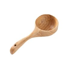 Cucchiaio da minestra grande con manico lungo in legno per uso domestico, cucchiaio per mangiare i noodle, cucchiaio per l'acqua, materiale: Tanoak (colore originale)