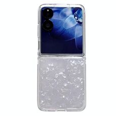 Per Xiaomi Mix Flip Custodia per telefono con texture a conchiglia perlescente (bianca)