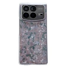 Per Xiaomi Mix Fold 4 Custodia per telefono con texture a conchiglia perlescente (rosa verde)