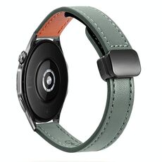 Cinturino in microfibra in pelle con fibbia magnetica sottile da 22 mm per Huawei Watch GT4 46 mm (nero)