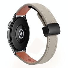 Cinturino in microfibra in pelle con fibbia magnetica sottile da 22 mm per Huawei Watch GT4 46 mm (albicocca + caramello macchiato)