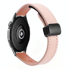 Cinturino in microfibra in pelle con fibbia magnetica sottile da 22 mm per Huawei Watch GT4 46 mm (nero-albicocca)