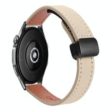 Cinturino in microfibra in pelle con fibbia magnetica sottile da 22 mm per Huawei Watch GT4 46 mm (albicocca crema)