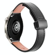 Cinturino in microfibra in pelle con fibbia magnetica sottile da 22 mm per Huawei Watch 4 Pro (arancione + albicocca crema)