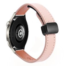 Cinturino in microfibra in pelle con fibbia magnetica sottile da 22 mm per Huawei Watch 4 Pro (nero-albicocca)