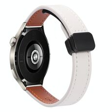 Cinturino in microfibra in pelle con fibbia magnetica sottile da 22 mm per Huawei Watch 4 (rosa + albicocca)