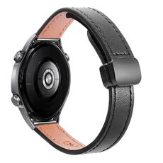 Cinturino in microfibra in pelle con fibbia magnetica sottile da 22 mm per Huawei Watch Ultimate (arancione + albicocca crema)