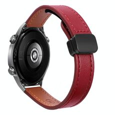 Cinturino in microfibra in pelle con fibbia magnetica sottile da 22 mm per Huawei Watch Ultimate (rosso vino)
