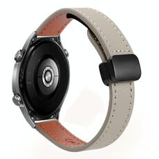 Cinturino in microfibra in pelle con fibbia magnetica sottile da 22 mm per Huawei Watch Ultimate (albicocca + caramello macchiato)