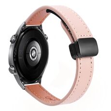 Cinturino in microfibra in pelle con fibbia magnetica sottile da 22 mm per Huawei Watch Ultimate (nero-albicocca)