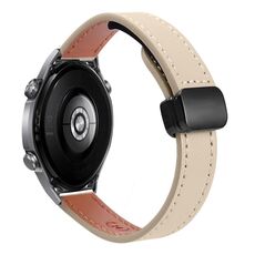 Cinturino in microfibra in pelle con fibbia magnetica sottile da 22 mm per Huawei Watch Ultimate (albicocca crema)