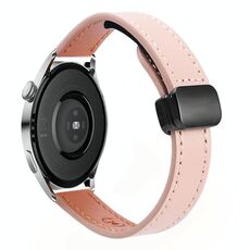 Cinturino per orologio in microfibra con fibbia magnetica sottile da 22 mm per Huawei Watch 3 Pro Nuovo (nero-albicocca)