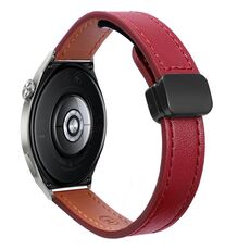 Cinturino in microfibra in pelle con fibbia magnetica sottile da 22 mm per Huawei Watch GT3 Pro 46 mm (rosso vino)