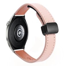 Cinturino in microfibra in pelle con fibbia magnetica sottile da 22 mm per Huawei Watch GT3 Pro 46 mm (nero-albicocca)