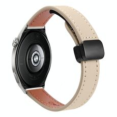 Cinturino in microfibra in pelle con fibbia magnetica sottile da 22 mm per Huawei Watch GT3 46 mm (albicocca crema)