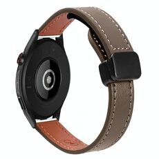 Cinturino in microfibra in pelle con fibbia magnetica sottile da 22 mm per Huawei Watch GT Runner (caramello macchiato)