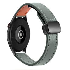 Cinturino in microfibra in pelle con fibbia magnetica sottile da 22 mm per Huawei Watch GT Runner (nero)
